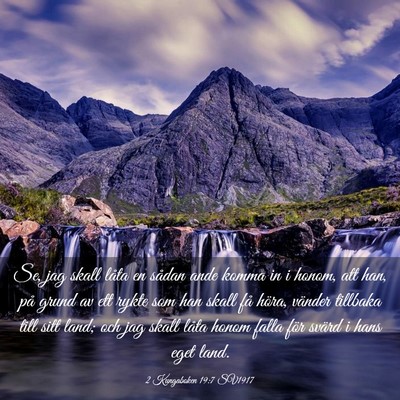 Picture 03 - 2 Kungaboken 19:7 SV1917 - Se, jag skall låta en sådan ande komma in i - Bible Verse Picture