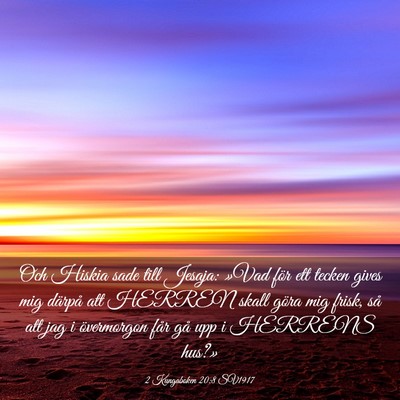 Picture 03 - 2 Kungaboken 20:8 SV1917 - Och Hiskia sade till Jesaja: »Vad för ett - Bible Verse Picture