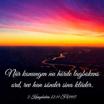 Picture 03 - 2 Kungaboken 22:11 SV1917 - När konungen nu hörde lagbokens ord, rev han - Bible Verse Picture