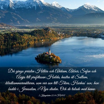 Picture 03 - 2 Kungaboken 22:14 SV1917 - Då gingo prästen Hilkia och Ahikam, Akbor, - Bible Verse Picture
