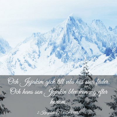 Picture 03 - 2 Kungaboken 24:6 SV1917 - Och Jojakim gick till vila hos sina fäder. Och - Bible Verse Picture