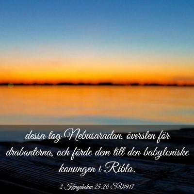Picture 03 - 2 Kungaboken 25:20 SV1917 - dessa tog Nebusaradan, översten för - Bible Verse Picture