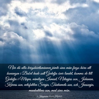 Picture 03 - 2 Kungaboken 25:23 SV1917 - När då alla krigshövitsmännen jämte sina - Bible Verse Picture