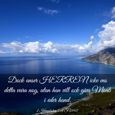 Picture 03 - 2 Kungaboken 3:18 SV1917 - Dock anser HERREN icke ens detta vara nog, utan - Bible Verse Picture