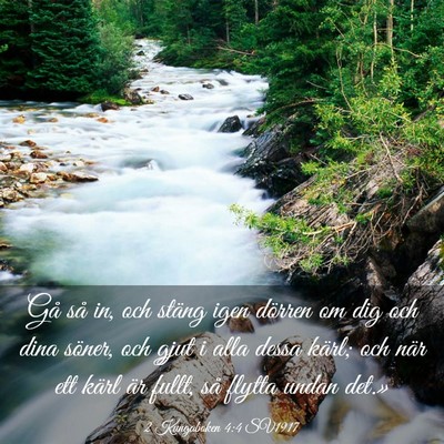 Picture 03 - 2 Kungaboken 4:4 SV1917 - Gå så in, och stäng igen dörren om dig och - Bible Verse Picture