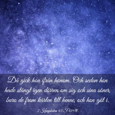 Picture 03 - 2 Kungaboken 4:5 SV1917 - Då gick hon ifrån honom. Och sedan hon hade - Bible Verse Picture