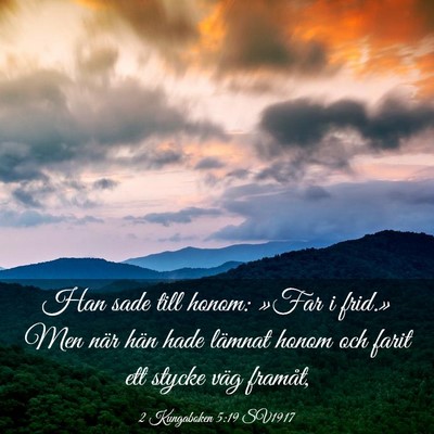 Picture 03 - 2 Kungaboken 5:19 SV1917 - Han sade till honom: »Far i frid.» Men när - Bible Verse Picture