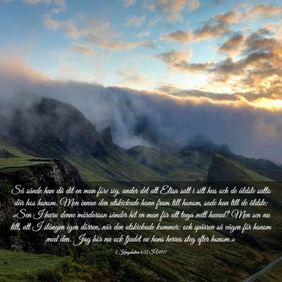 Picture 03 - 2 Kungaboken 6:32 SV1917 - Så sände han då dit en man före sig, under - Bible Verse Picture