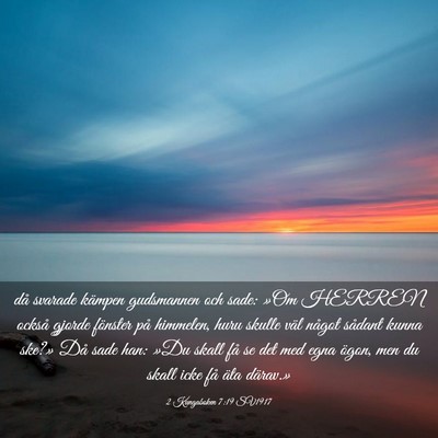 Picture 03 - 2 Kungaboken 7:19 SV1917 - då svarade kämpen gudsmannen och sade: »Om - Bible Verse Picture