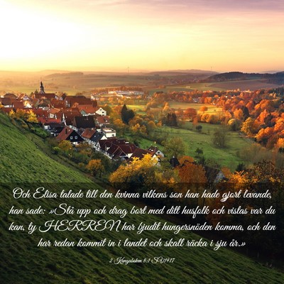 Picture 03 - 2 Kungaboken 8:1 SV1917 - Och Elisa talade till den kvinna vilkens son han - Bible Verse Picture