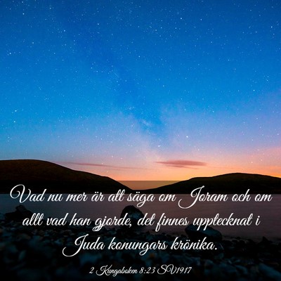Picture 03 - 2 Kungaboken 8:23 SV1917 - Vad nu mer är att säga om Joram och om allt vad - Bible Verse Picture