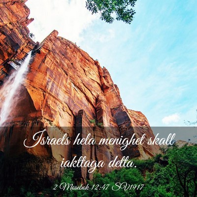 Picture 03 - 2 Mosebok 12:47 SV1917 - Israels hela menighet skall iakttaga - Bible Verse Picture
