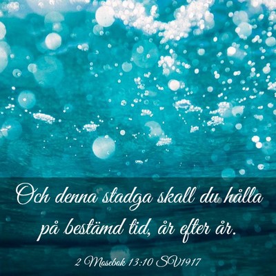 Picture 03 - 2 Mosebok 13:10 SV1917 - Och denna stadga skall du hålla på bestämd - Bible Verse Picture