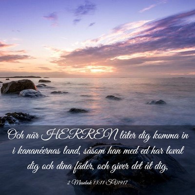 Picture 03 - 2 Mosebok 13:11 SV1917 - Och när HERREN låter dig komma in i - Bible Verse Picture