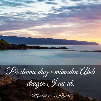 Picture 03 - 2 Mosebok 13:4 SV1917 - På denna dag i månaden Abib dragen I nu - Bible Verse Picture