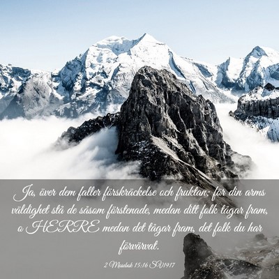 Picture 03 - 2 Mosebok 15:16 SV1917 - Ja, över dem faller förskräckelse och fruktan; - Bible Verse Picture