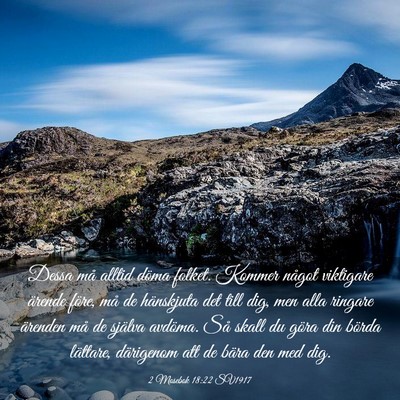Picture 03 - 2 Mosebok 18:22 SV1917 - Dessa må alltid döma folket. Kommer något - Bible Verse Picture