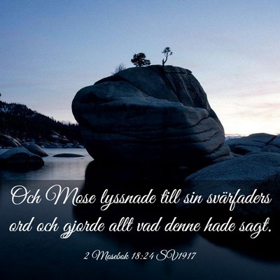 Picture 03 - 2 Mosebok 18:24 SV1917 - Och Mose lyssnade till sin svärfaders ord och - Bible Verse Picture