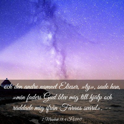 Picture 03 - 2 Mosebok 18:4 SV1917 - och den andre namnet Elieser, »ty», sade han, - Bible Verse Picture