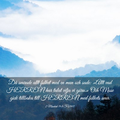 Picture 03 - 2 Mosebok 19:8 SV1917 - Då svarade allt folket med en mun och sade: - Bible Verse Picture