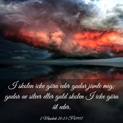 Picture 03 - 2 Mosebok 20:23 SV1917 - I skolen icke göra eder gudar jämte mig; gudar - Bible Verse Picture