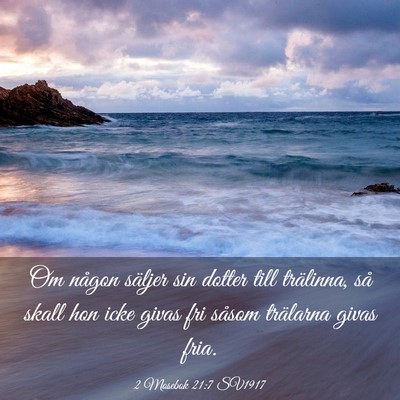 Picture 03 - 2 Mosebok 21:7 SV1917 - Om någon säljer sin dotter till trälinna, så - Bible Verse Picture