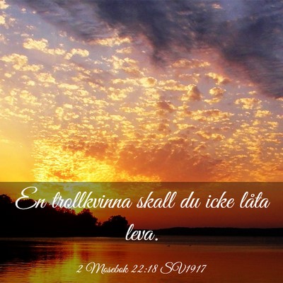 Picture 03 - 2 Mosebok 22:18 SV1917 - En trollkvinna skall du icke låta - Bible Verse Picture
