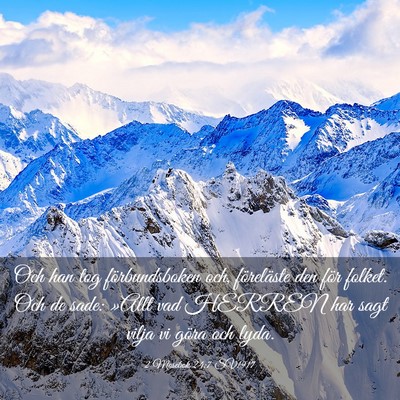 Picture 03 - 2 Mosebok 24:7 SV1917 - Och han tog förbundsboken och, föreläste den - Bible Verse Picture