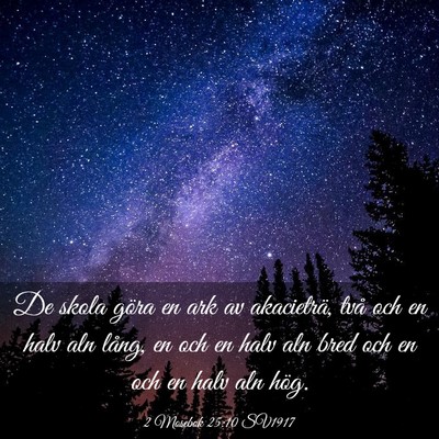 Picture 03 - 2 Mosebok 25:10 SV1917 - De skola göra en ark av akacieträ, två och en - Bible Verse Picture