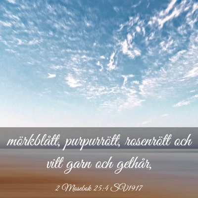 Picture 03 - 2 Mosebok 25:4 SV1917 - mörkblått, purpurrött, rosenrött och vitt - Bible Verse Picture