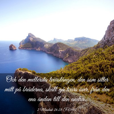 Picture 03 - 2 Mosebok 26:28 SV1917 - Och den mellersta tvärstången, den som sitter - Bible Verse Picture