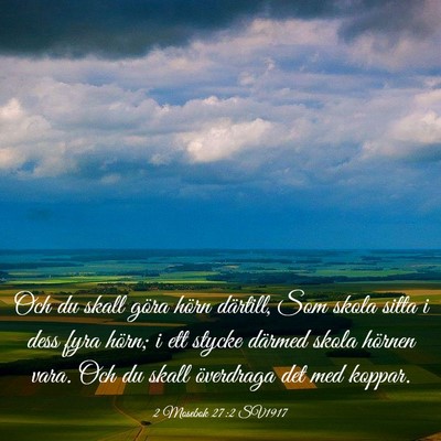 Picture 03 - 2 Mosebok 27:2 SV1917 - Och du skall göra hörn därtill, Som skola - Bible Verse Picture