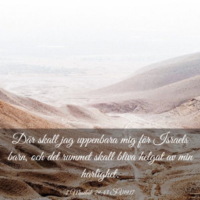 Picture 03 - 2 Mosebok 29:43 SV1917 - Där skall jag uppenbara mig för Israels barn, - Bible Verse Picture