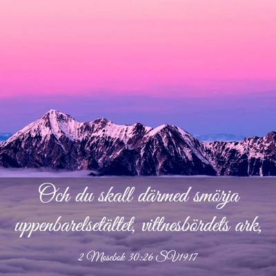 Picture 03 - 2 Mosebok 30:26 SV1917 - Och du skall därmed smörja uppenbarelsetältet, - Bible Verse Picture
