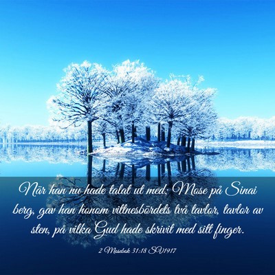 Picture 03 - 2 Mosebok 31:18 SV1917 - När han nu hade talat ut med; Mose på Sinai - Bible Verse Picture