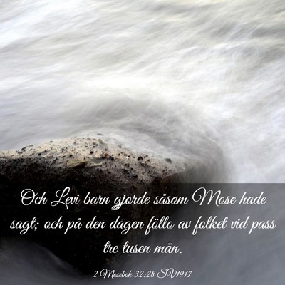 Picture 03 - 2 Mosebok 32:28 SV1917 - Och Levi barn gjorde såsom Mose hade sagt; och - Bible Verse Picture