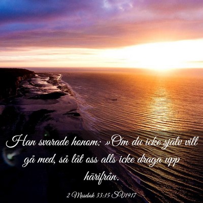 Picture 03 - 2 Mosebok 33:15 SV1917 - Han svarade honom: »Om du icke själv vill gå - Bible Verse Picture