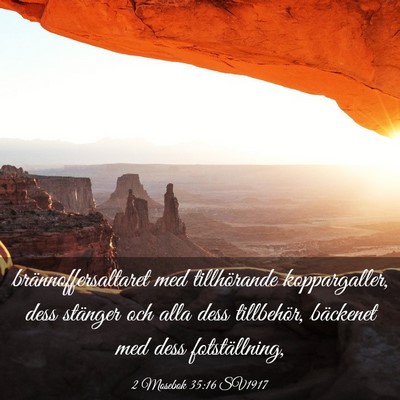 Picture 03 - 2 Mosebok 35:16 SV1917 - brännoffersaltaret med tillhörande - Bible Verse Picture