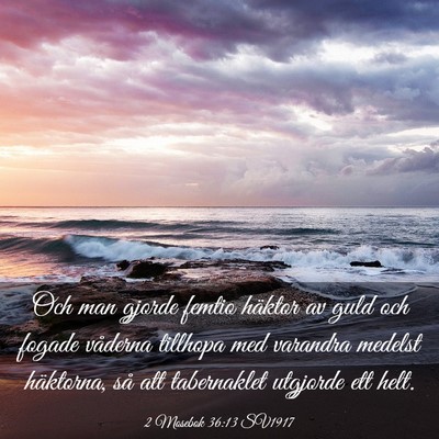 Picture 03 - 2 Mosebok 36:13 SV1917 - Och man gjorde femtio häktor av guld och fogade - Bible Verse Picture