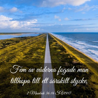 Picture 03 - 2 Mosebok 36:16 SV1917 - Fem av våderna fogade man tillhopa till ett - Bible Verse Picture