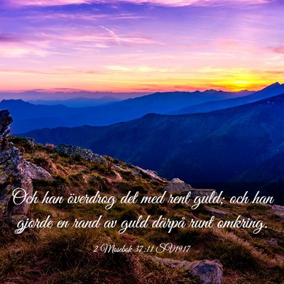 Picture 03 - 2 Mosebok 37:11 SV1917 - Och han överdrog det med rent guld; och han - Bible Verse Picture