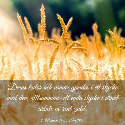 Picture 03 - 2 Mosebok 37:22 SV1917 - Deras kulor och armar gjordes i ett stycke med - Bible Verse Picture