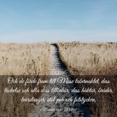 Picture 03 - 2 Mosebok 39:33 SV1917 - Och de förde fram till Mose tabernaklet, dess - Bible Verse Picture