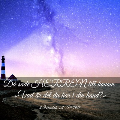 Picture 03 - 2 Mosebok 4:2 SV1917 - Då sade HERREN till honom: »Vad är det du har - Bible Verse Picture