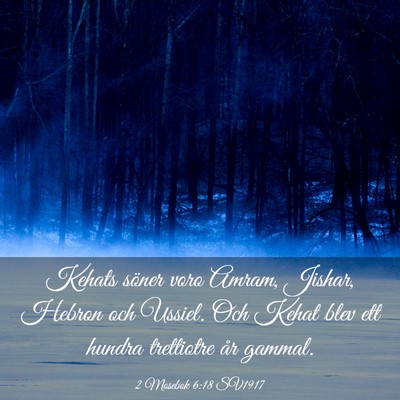 Picture 03 - 2 Mosebok 6:18 SV1917 - Kehats söner voro Amram, Jishar, Hebron och - Bible Verse Picture