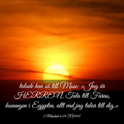 Picture 03 - 2 Mosebok 6:29 SV1917 - talade han så till Mose: »Jag är HERREN. Tala - Bible Verse Picture