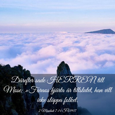Picture 03 - 2 Mosebok 7:14 SV1917 - Därefter sade HERREN till Mose: »Faraos hjärta - Bible Verse Picture