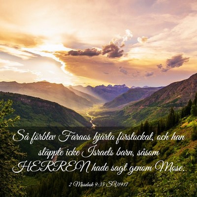 Picture 03 - 2 Mosebok 9:35 SV1917 - Så förblev Faraos hjärta förstockat, och han - Bible Verse Picture
