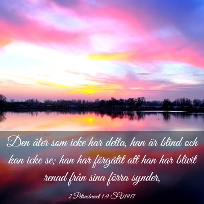 Picture 03 - 2 Petrusbrevet 1:9 SV1917 - Den åter som icke har detta, han är blind och - Bible Verse Picture