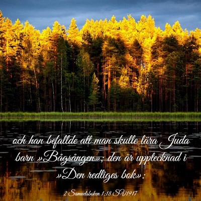 Picture 03 - 2 Samuelsboken 1:18 SV1917 - och han befallde att man skulle lära Juda barn - Bible Verse Picture